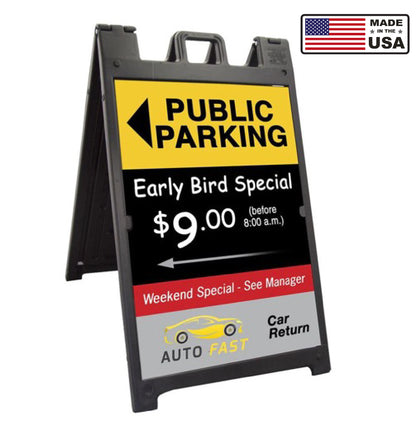 made in USA a frame, a frame board sandwhich board USA
