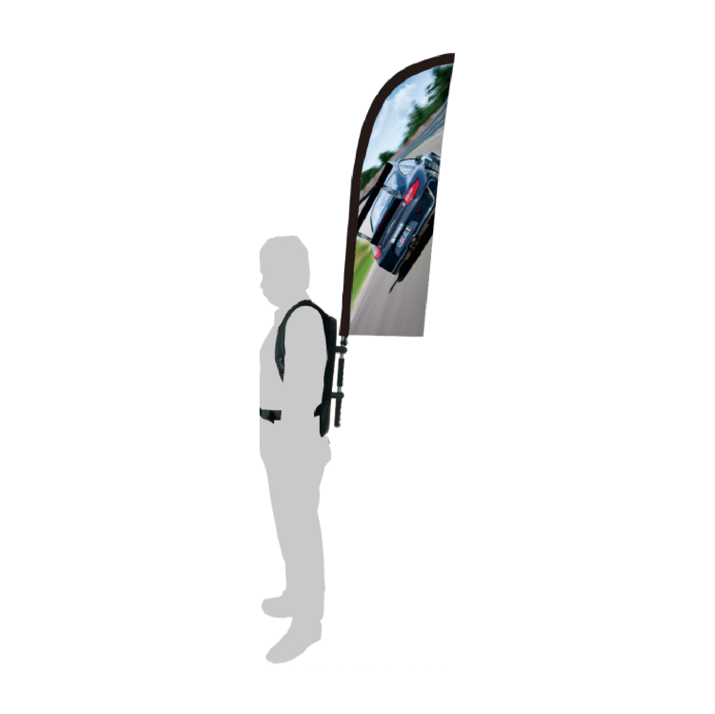 pacer flag with backpack