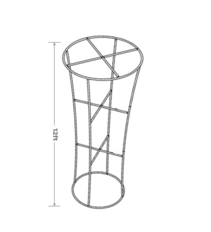 12ft Pylon with Aluminum Frame and Printed Stretch Fabric